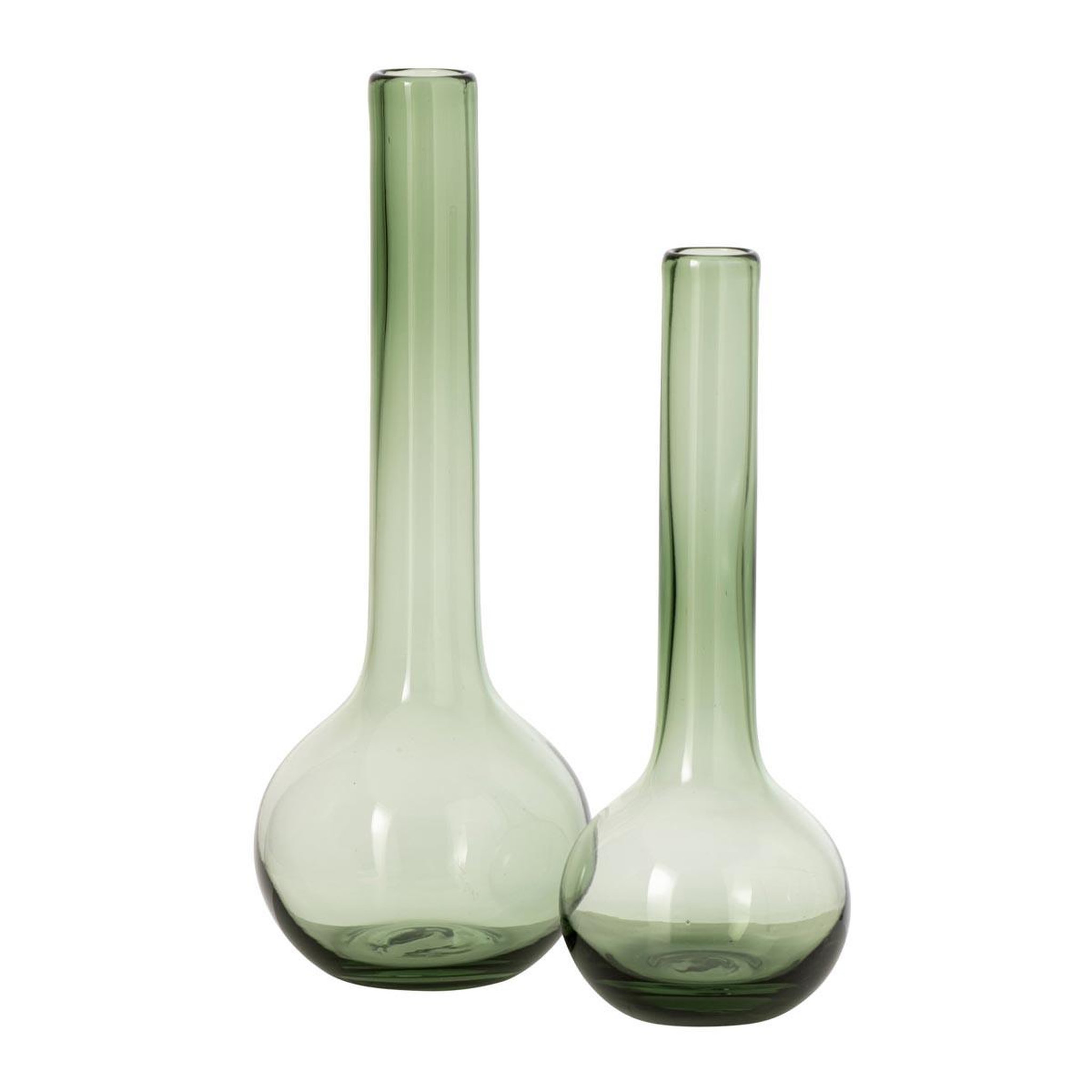 Voir la diapositive 2 : J-LINE Vase soliflore en verre  kyoto  38cm vert