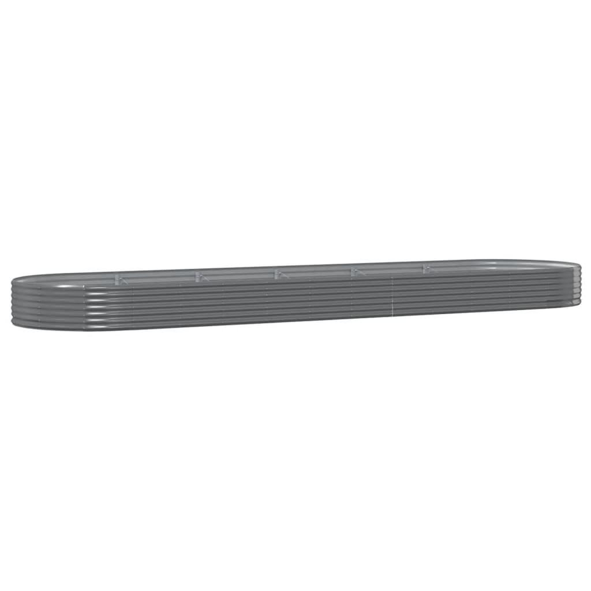 Voir la diapositive 2 : VIDAXL Lit sureleve de jardin acier galvanise 523x140x36cm gris