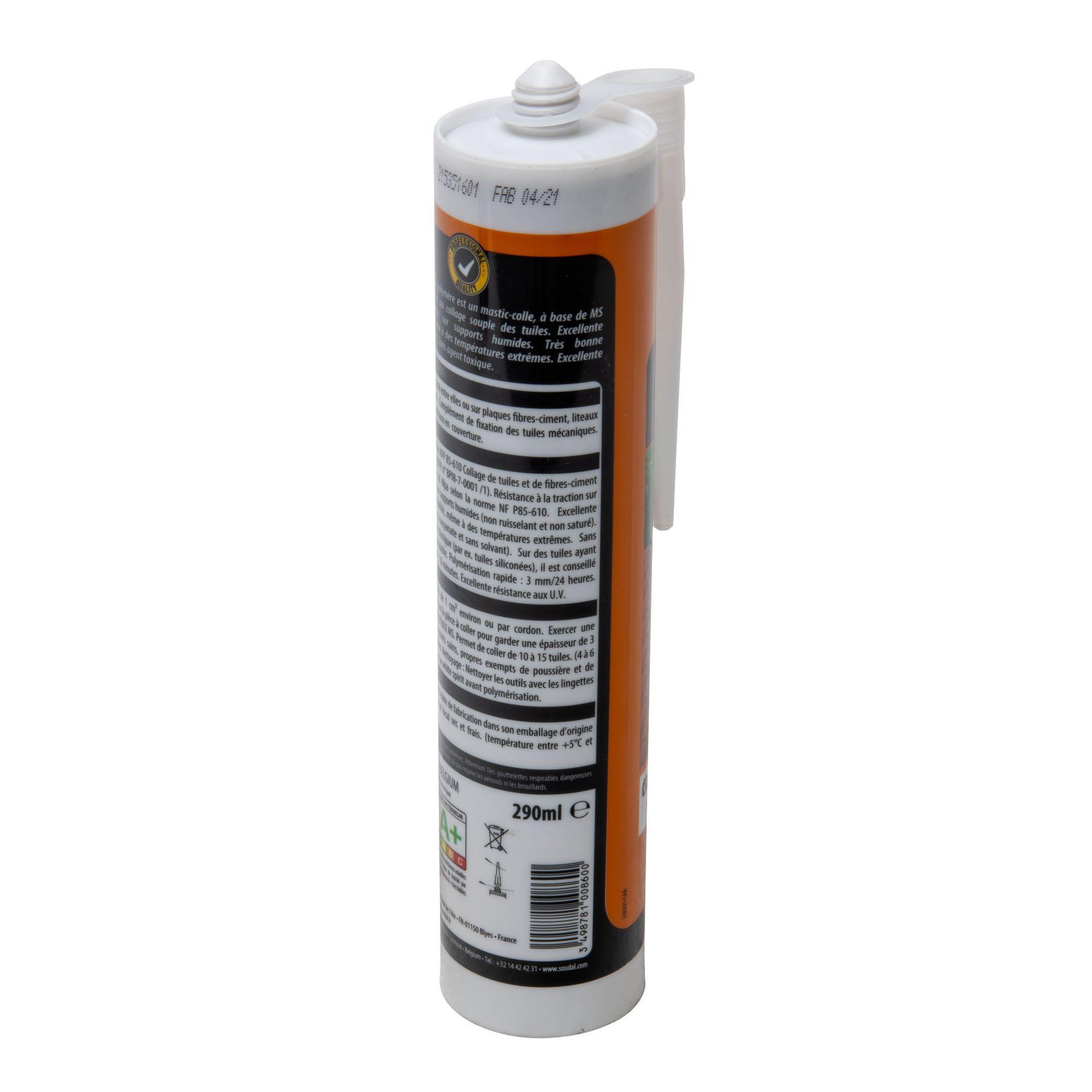 Voir la diapositive 3 : Soudal Cartouche mastic colle pour tuiles 290ml