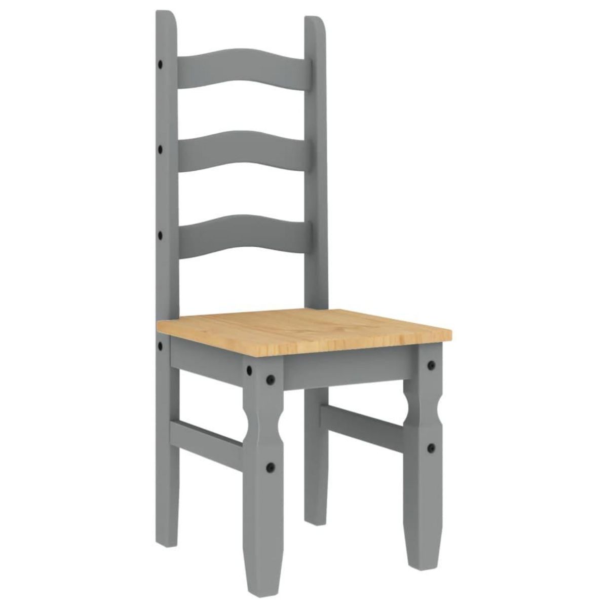 VIDAXL Chaises a manger lot de 2  gris bois massif de pin