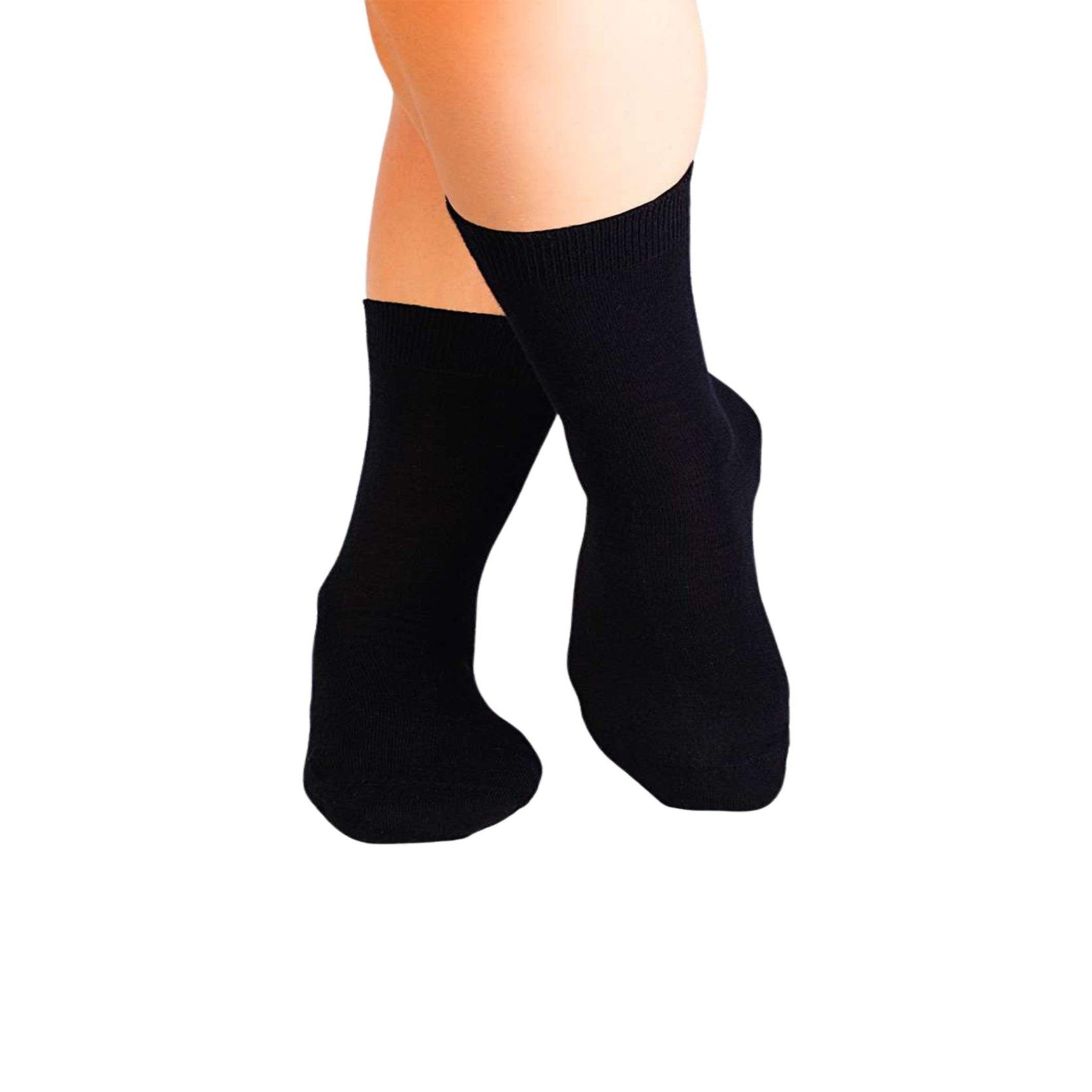 PIRIN HILL Chaussettes laine mérinos & coton noires. Coloris disponibles : Noir