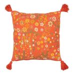 Paris Prix Coussin Design Fleurs  Mexican  45x45cm Orange