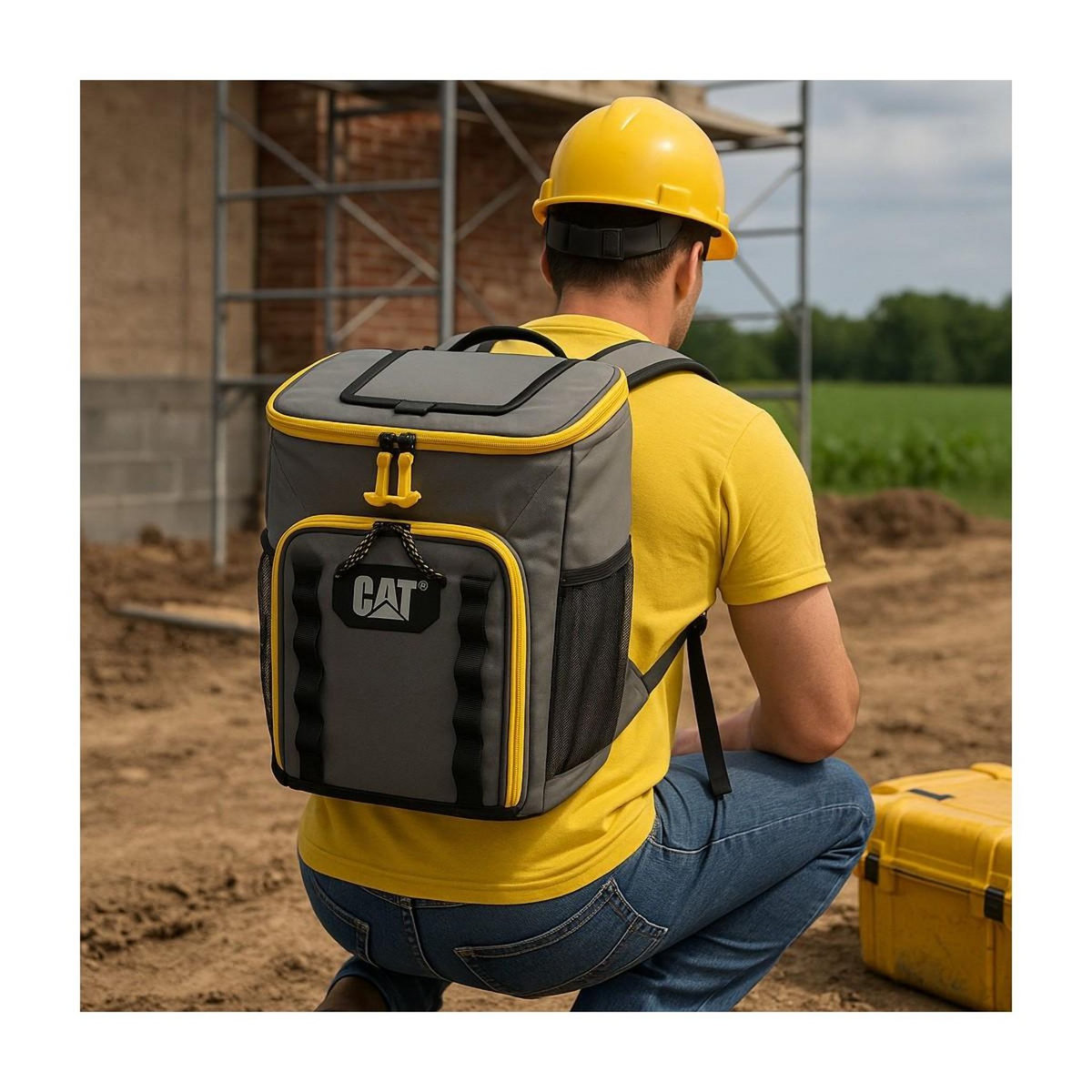 caterpillar Sac à dos isotherme 20 litres Glacière portable Chantier Camping Plage Caterpillar