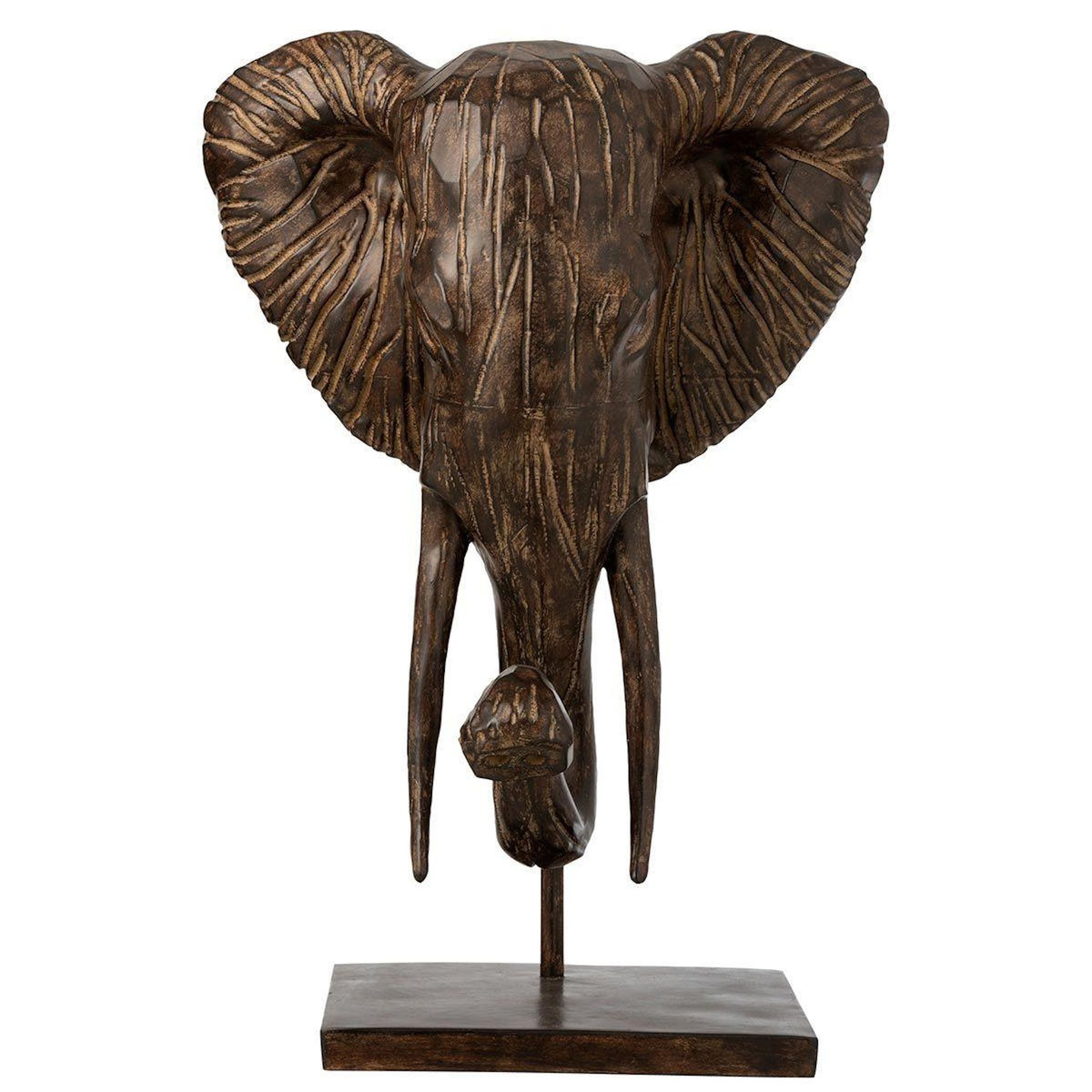 Paris Prix Statue Déco en Résine  Éléphant  76cm Marron