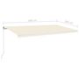 Voir la diapositive 6 : VIDAXL Auvent manuel retractable avec LED 600x300 cm Creme