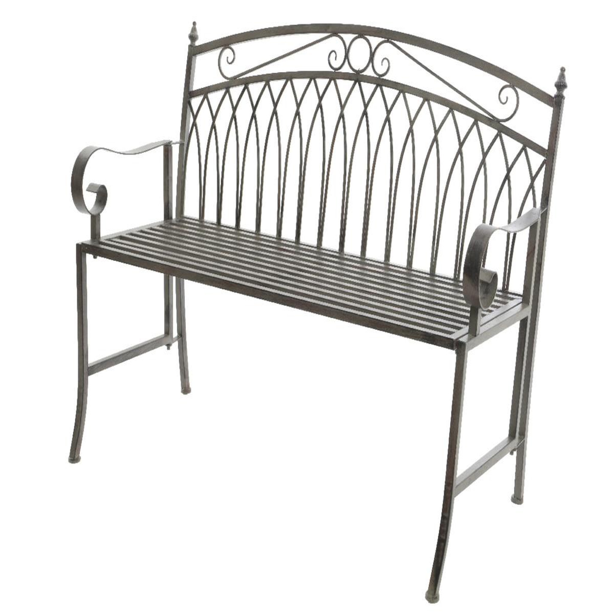 JARDIDECO Banc de jardin en métal gris - Jardideco