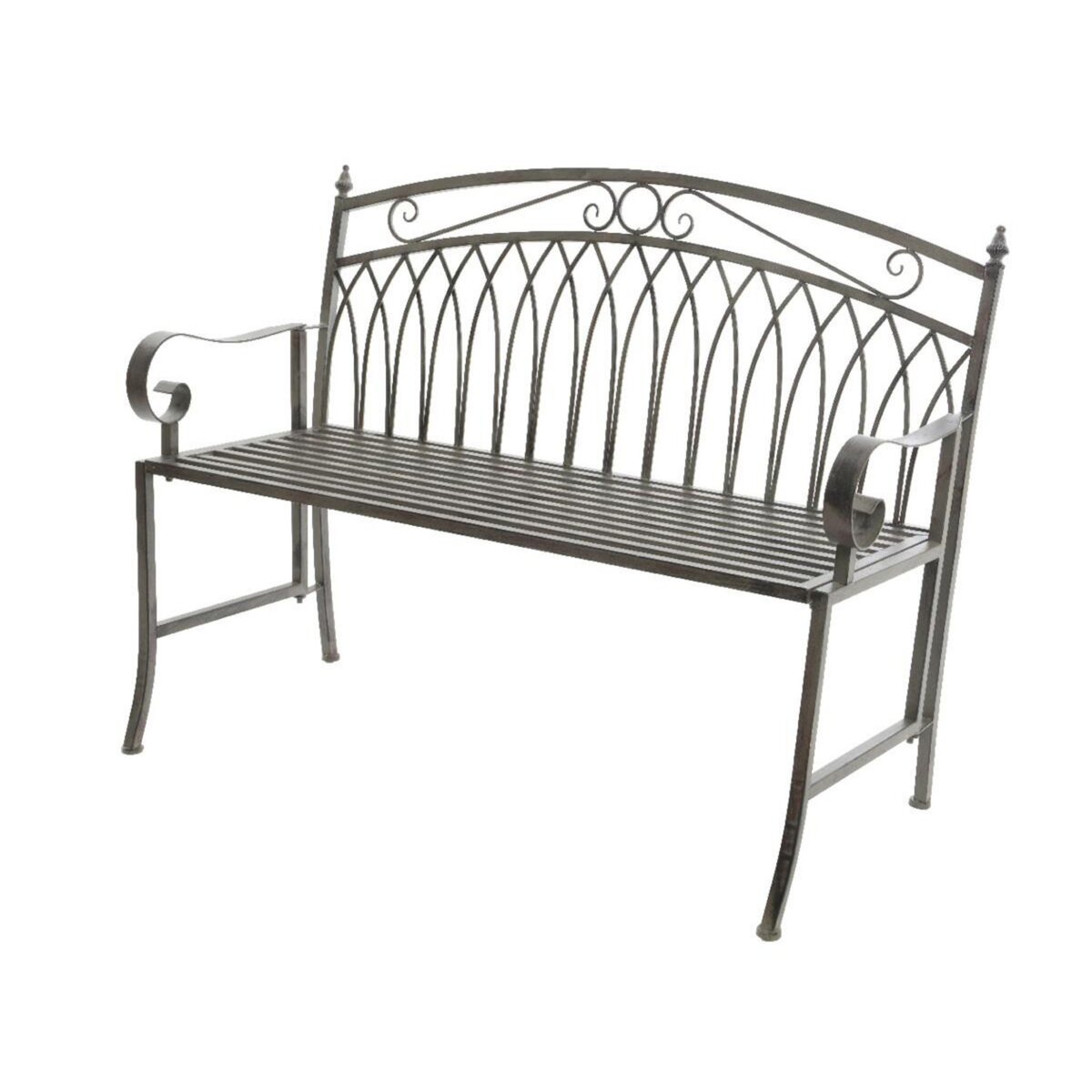 JARDIDECO Banc de jardin en métal gris - Jardideco