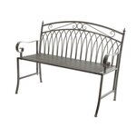 JARDIDECO Banc de jardin en métal gris - Jardideco