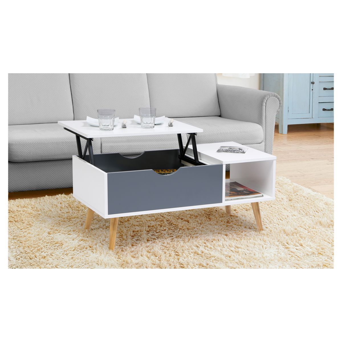 Table basse relevable petit modèle