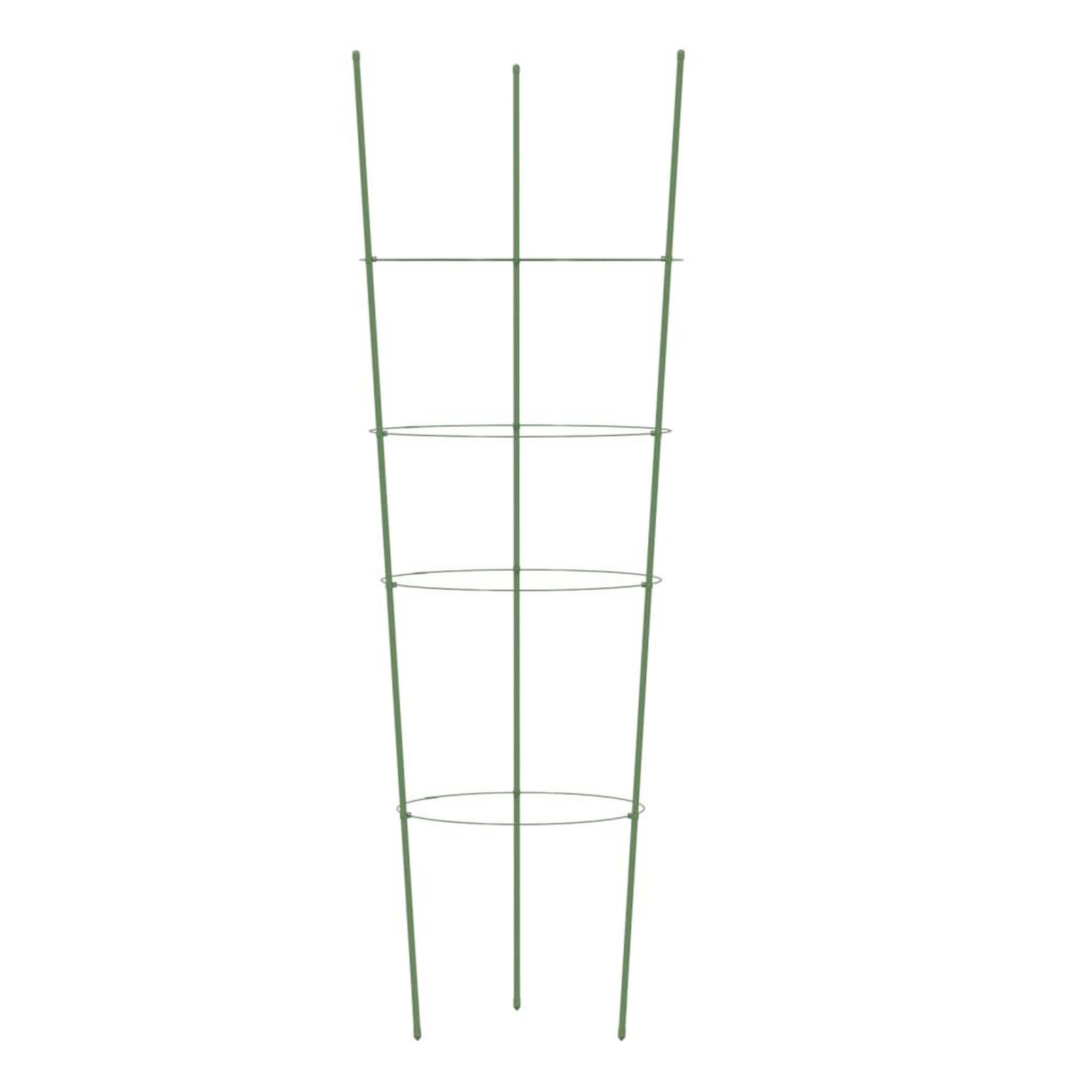 Voir la diapositive 5 : VIDAXL Supports pour plantes de jardin 4 anneaux 5pcs Vert 90 cm Acier