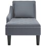 Voir la diapositive 4 : VIDAXL Fauteuil long et coussin et accoudoir droit gris fonce velours