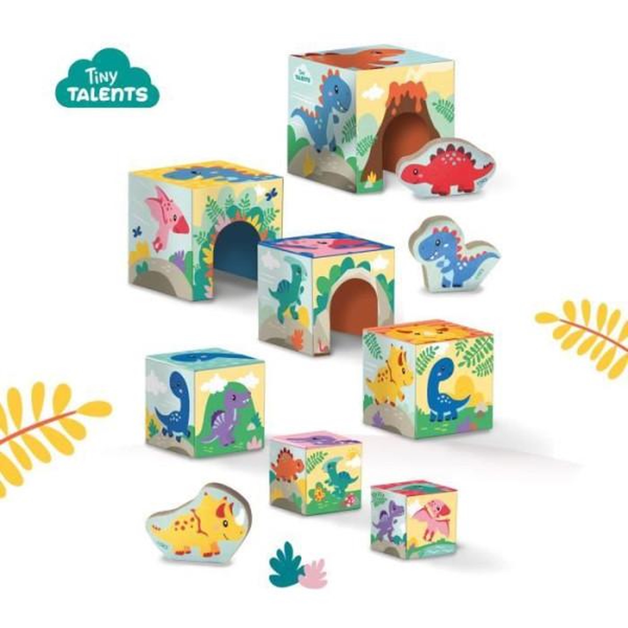 Voir la diapositive 4 : SES Creative Tour de blocs a empiler avec figurines de dinosaures - Jeu d'adresse - SES CREATIVE - Tour empilable avec 3 figurines de dinosau