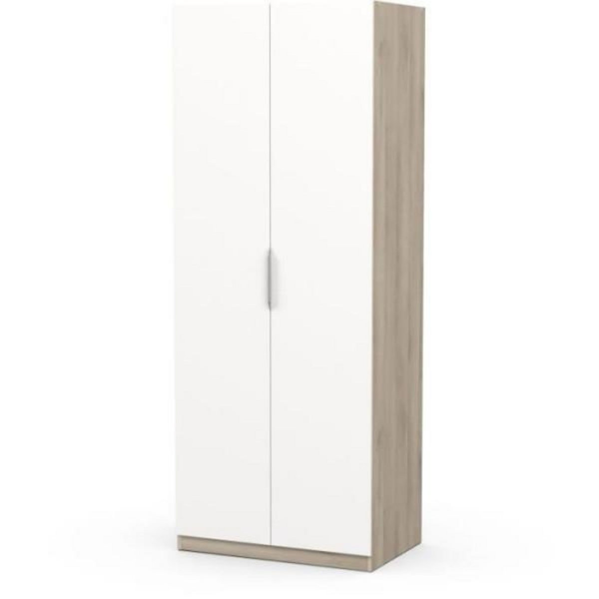 Demeyere Armoire GHOST - Décor chene kronberg et blanc mat - 2 Portes - L.79,4 x P.51,1 x H. 203 cm - DEMEYERE