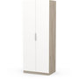 Voir la diapositive 5 : Demeyere Armoire GHOST - Décor chene kronberg et blanc mat - 2 Portes - L.79,4 x P.51,1 x H. 203 cm - DEMEYERE