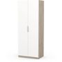 Voir la diapositive 5 : Demeyere Armoire GHOST - Décor chene kronberg et blanc mat - 2 Portes - L.79,4 x P.51,1 x H. 203 cm - DEMEYERE