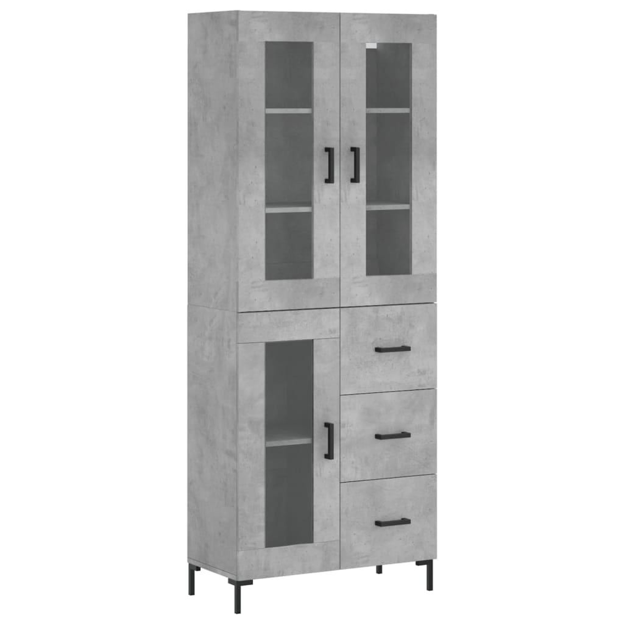 Voir la diapositive 2 : VIDAXL Buffet haut Gris beton 69,5x34x180 cm Bois d'ingenierie