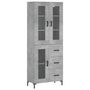 Voir la diapositive 2 : VIDAXL Buffet haut Gris beton 69,5x34x180 cm Bois d'ingenierie