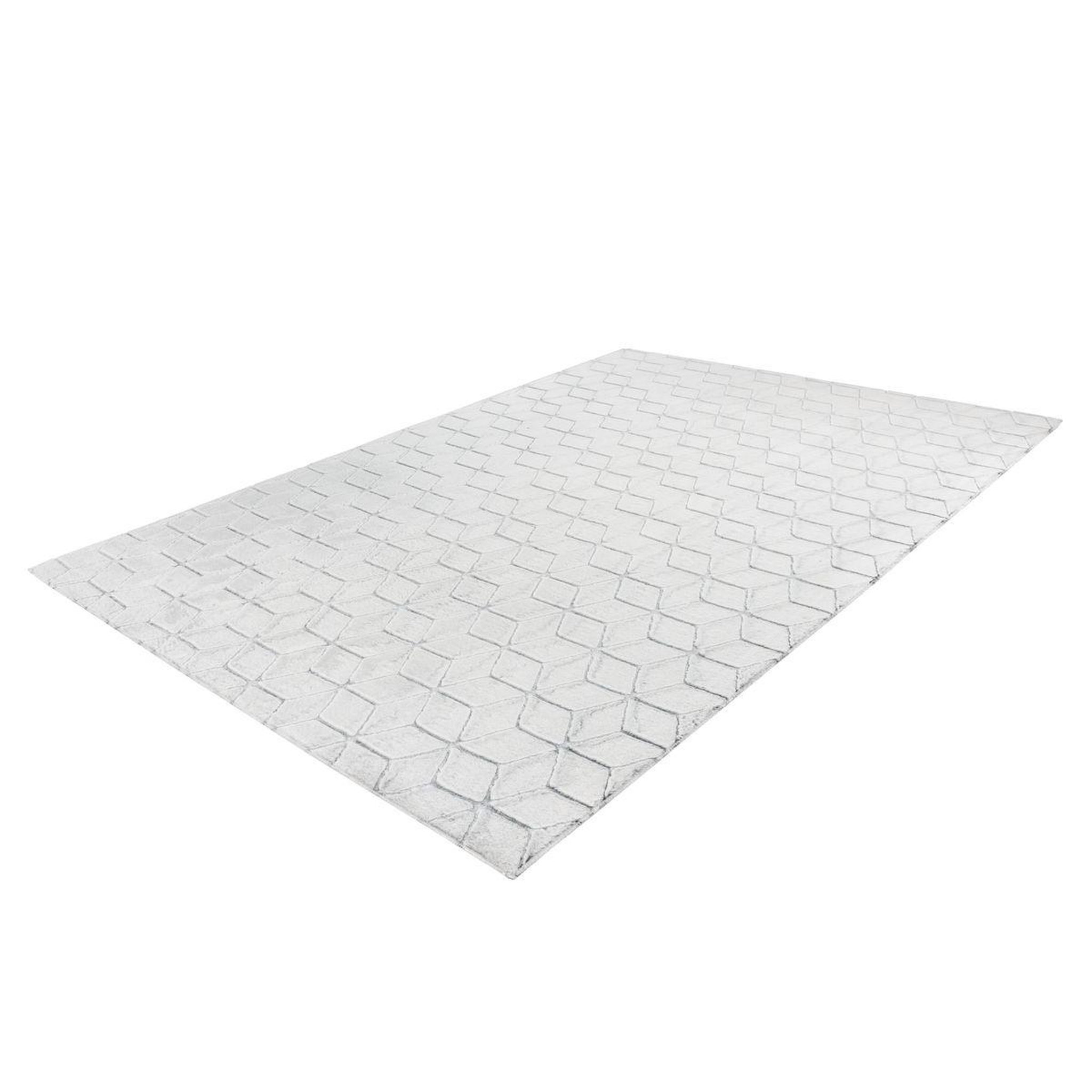 Voir la diapositive 4 : Paris Prix Tapis Shaggy Effet 3D  Vivica  Blanc & Anthracite