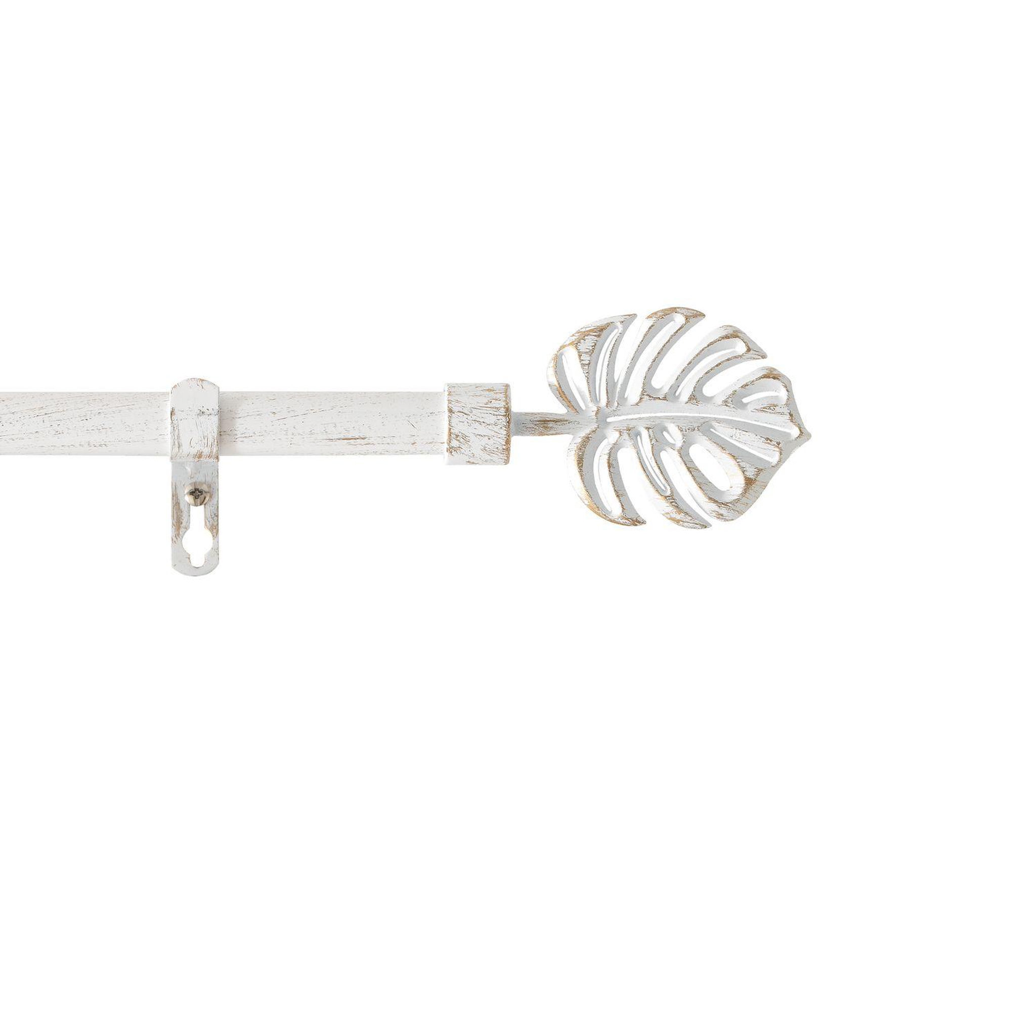 Douceur d'Intérieur Kit de tringle à rideaux extensible feuille - l210 /l380 cm - patine blanc