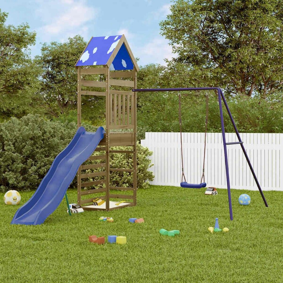 VIDAXL Aire de jeux d'exterieur bois de pin impregne