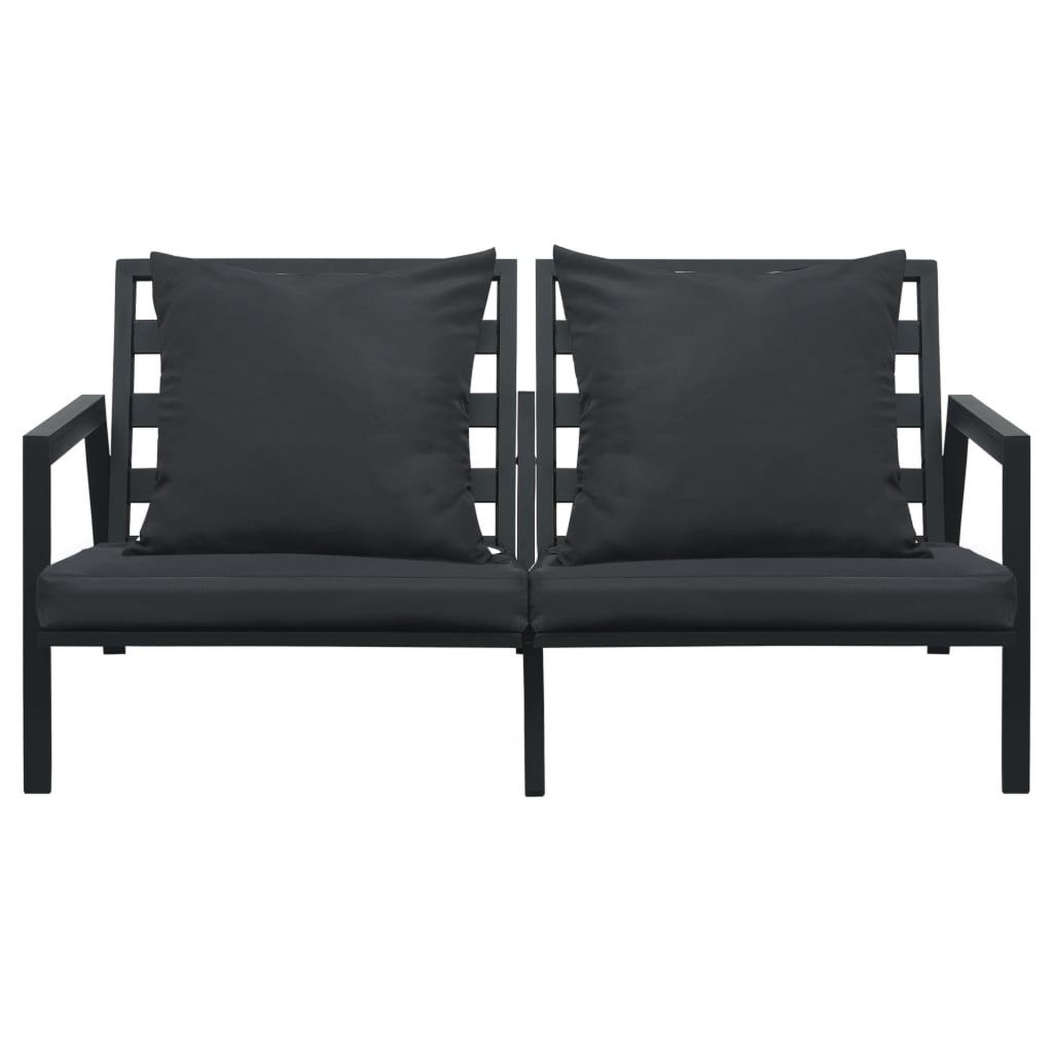 Voir la diapositive 5 : VIDAXL Salon de jardin 4 pcs avec coussins aluminium gris fonce