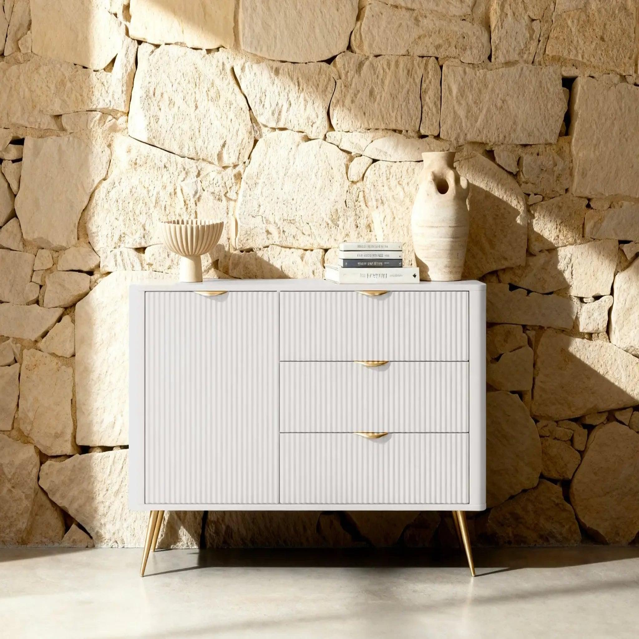 Voir la diapositive 6 : CASANOVA PARIS Joudy mini - mini buffet 138cmeffet rainuré
