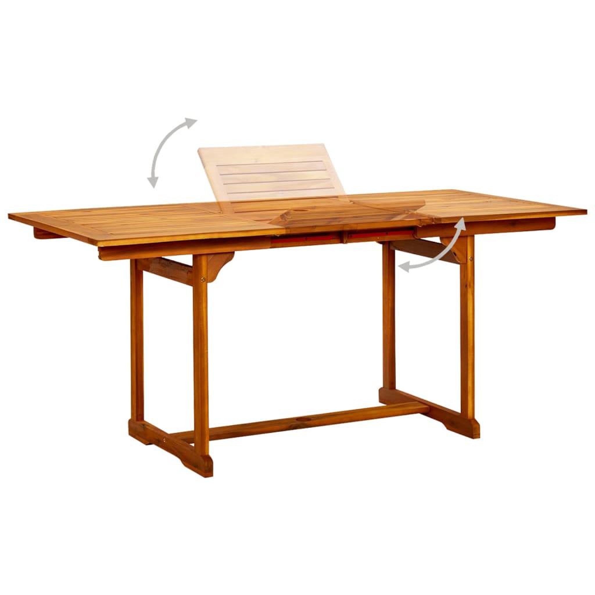 Voir la diapositive 3 : VIDAXL Table a dîner de jardin (120-170)x80x75 cm Bois d'acacia massif