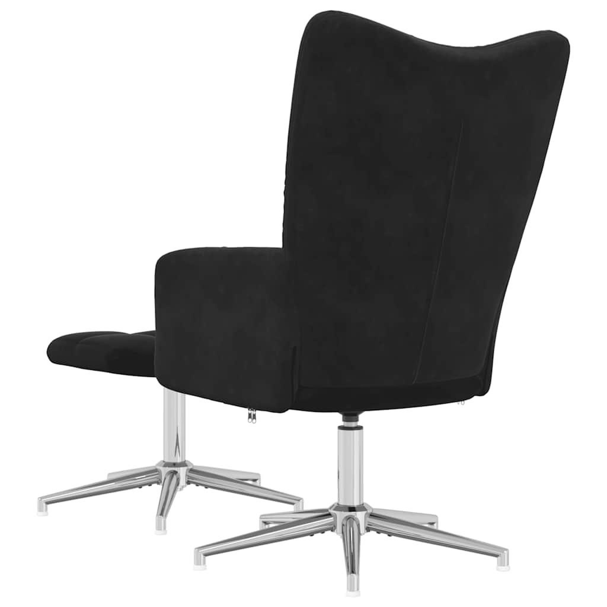 Voir la diapositive 5 : VIDAXL Chaise de relaxation avec tabouret Noir Velours