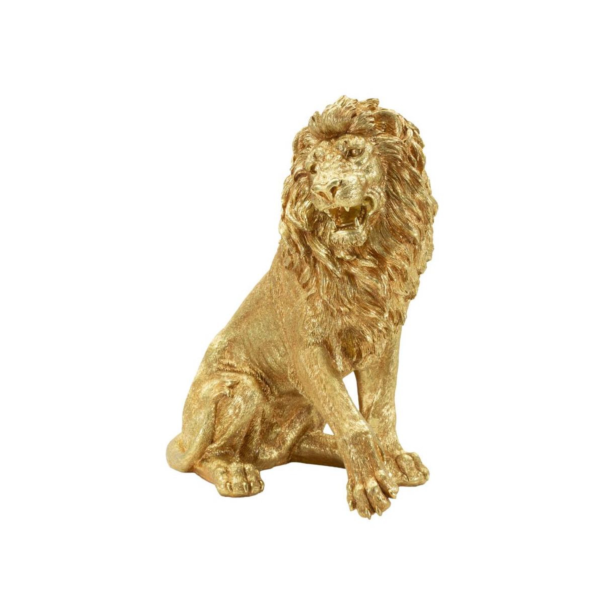 Voir la diapositive 2 : Paris Prix Statue lion assis  shant  55cm or