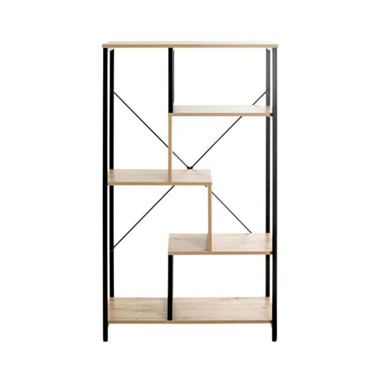 Paris Prix Étagère Bibliothèque  Miranda  132cm Chêne & Noir