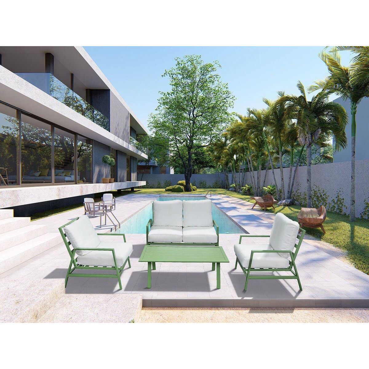 Habitat et Jardin Salon de jardin en métal  Queens  - 4 places - Vert