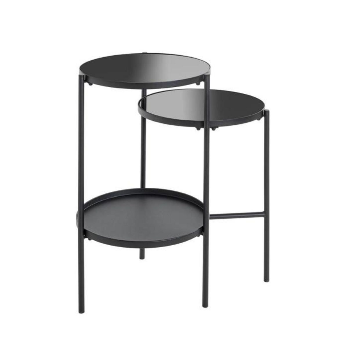 Paris Prix Table d'Appoint Design  Trio  71cm Noir
