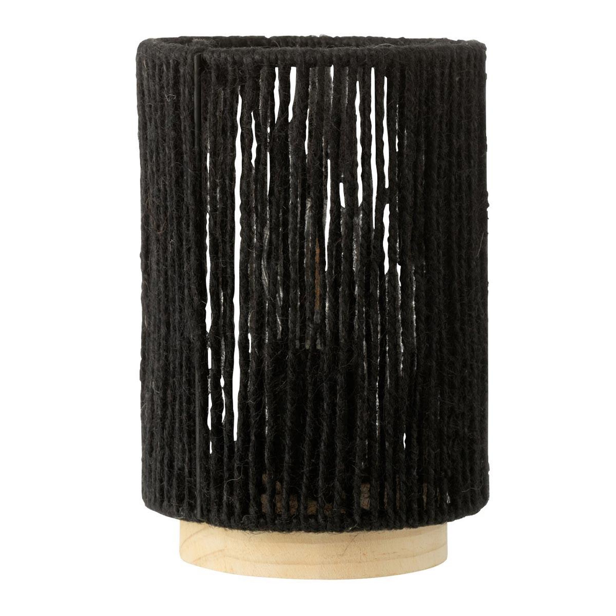 J-LINE Lampe à poser cylindrique à led  roslyn  20cm noir