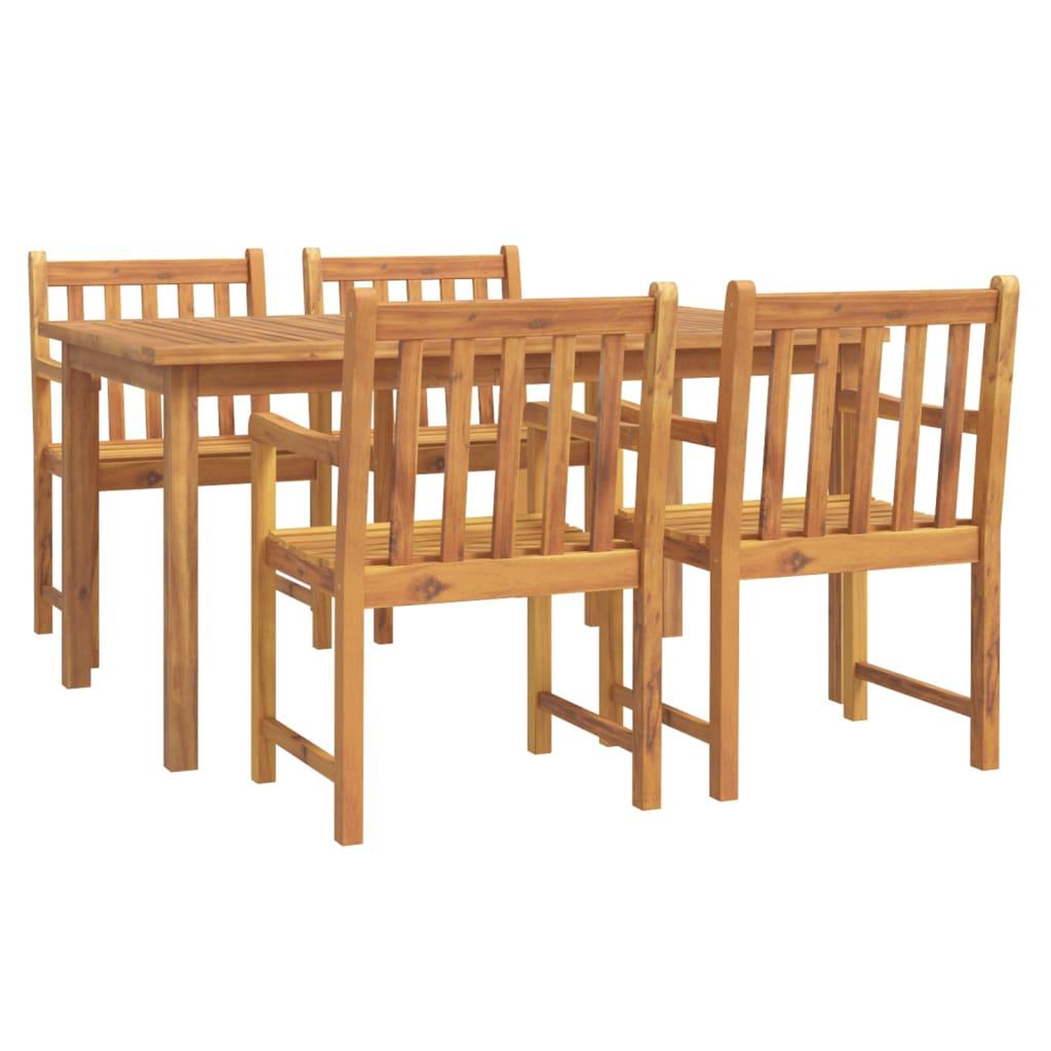 Voir la diapositive 2 : VIDAXL Ensemble a manger de jardin 5 pcs Bois d'acacia solide