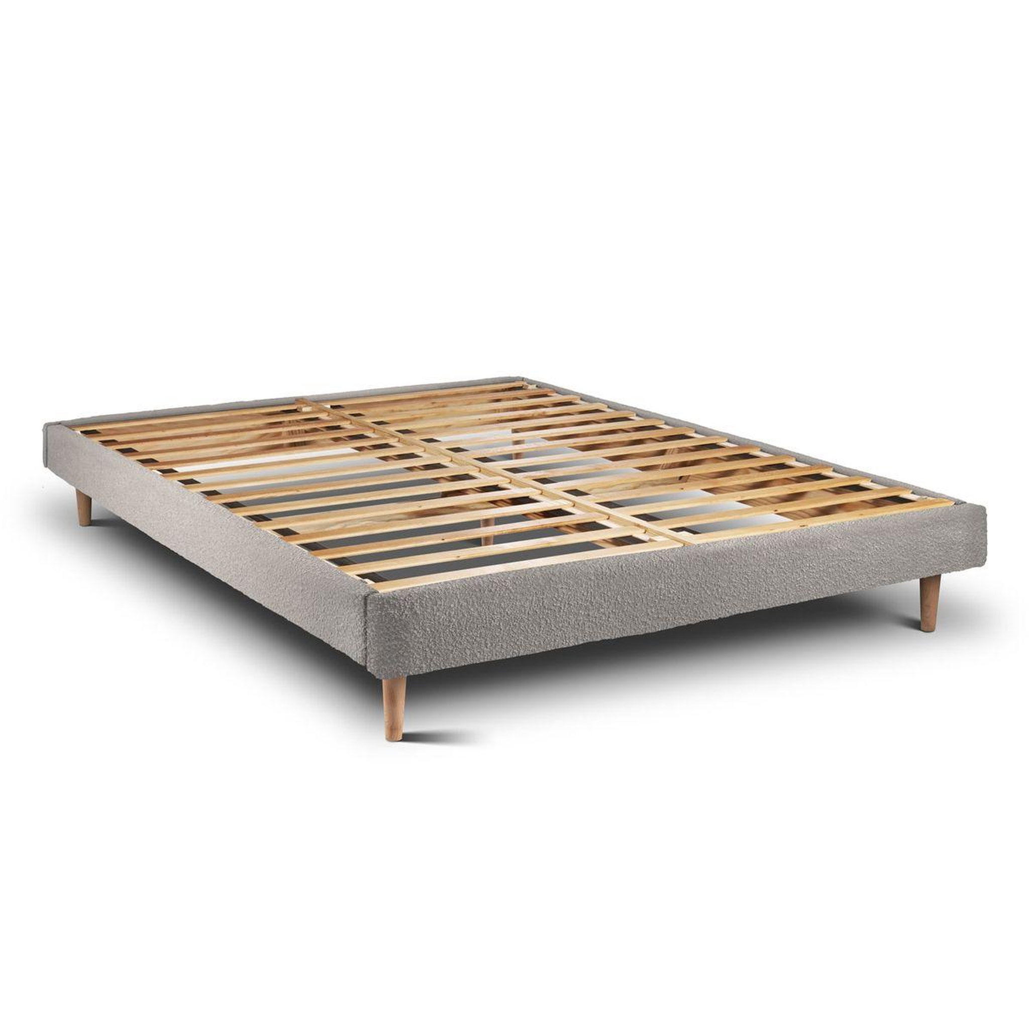 Voir la diapositive 4 : Sommeil de Plomb Lit avec tête de lit capitonnée bouclette et sommier kit - Hauteur totale : 29cm