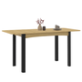 Voir la diapositive 1 : ID MARKET Table à manger extensible rectangle JUNE 4-8 personnes bois et noir 120-160 cm