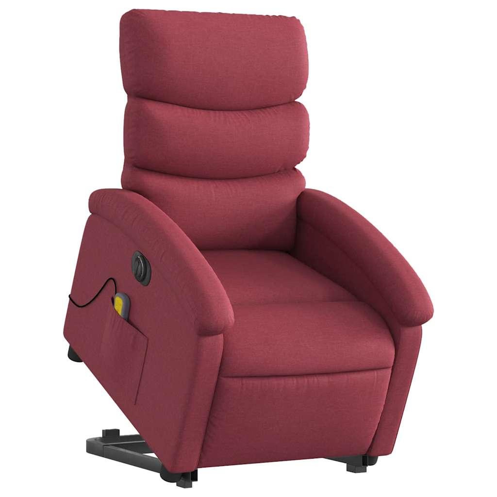 Voir la diapositive 3 : VIDAXL Fauteuil inclinable de massage electrique Rouge bordeaux Tissu