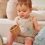 Voir la diapositive 4 : Petit Béguin Salopette bébé en lin mélangé Moka