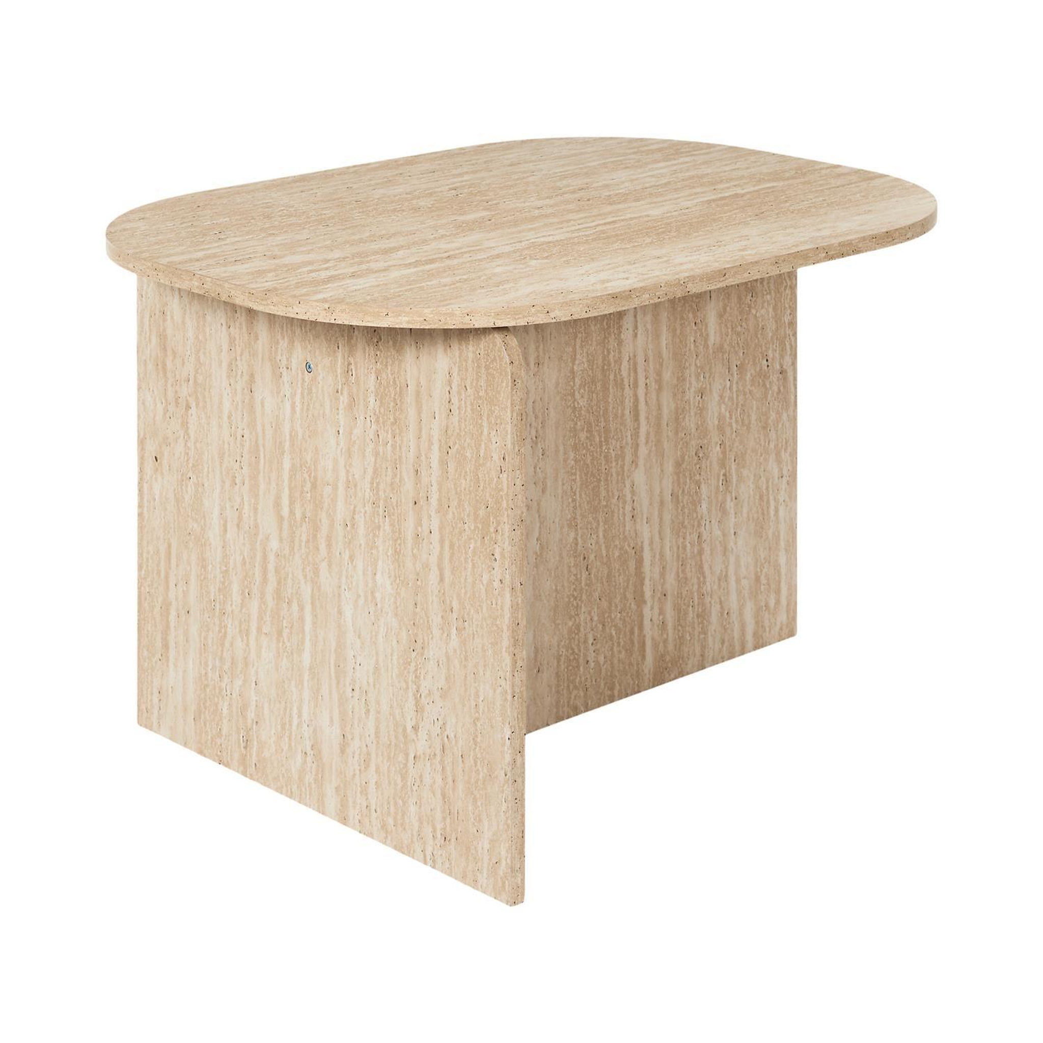 Voir la diapositive 4 : The Home Deco Factory Table basse ovale effet travertin pietra - beige