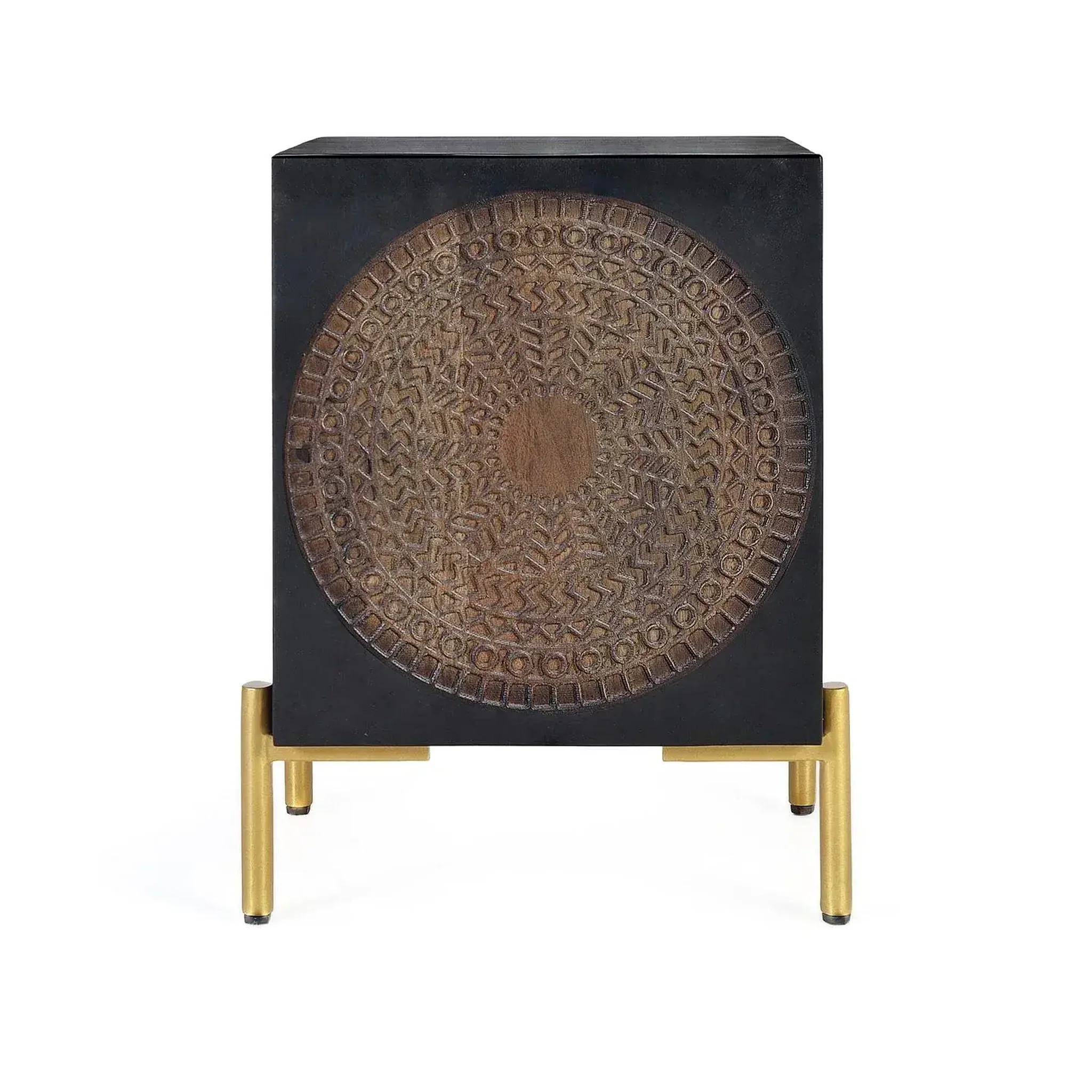 GINER Y COLOMER SL Table de chevet en bois de manguier 43 cm style rustique ethnique