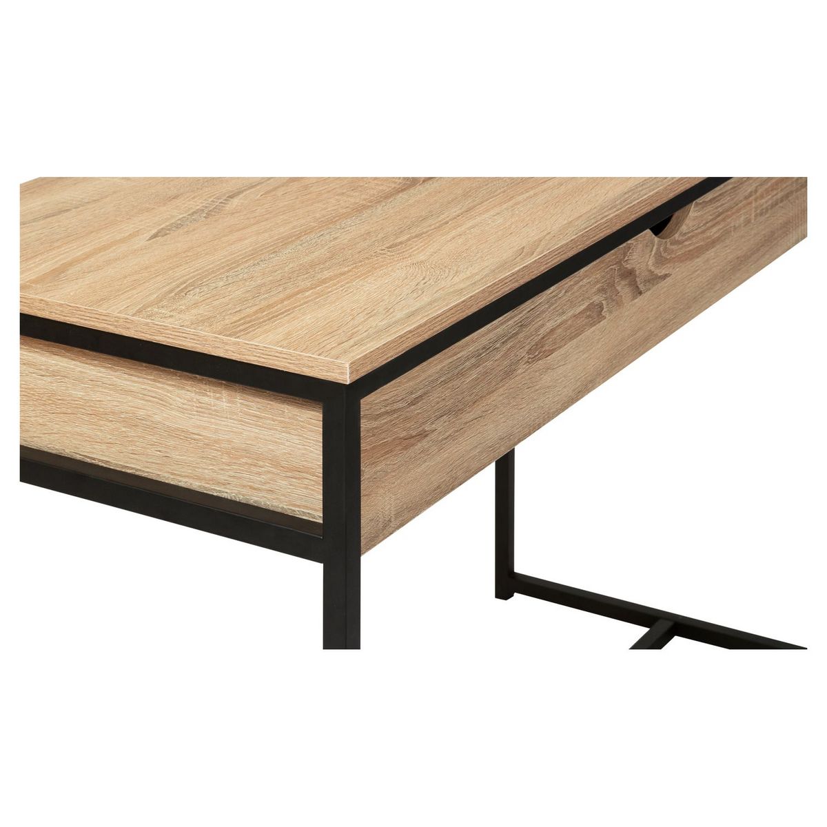 Bureau droit 1 tiroir style industriel pieds métal L110cm HOUSTON