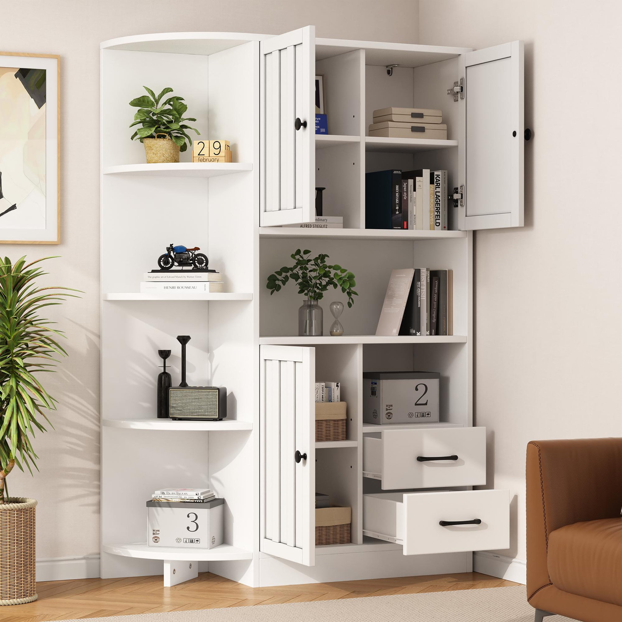 Voir la diapositive 5 : MERAX Buffet 3 porte(s) 2 tiroir(s) - 104 cm blanc panneau de particules