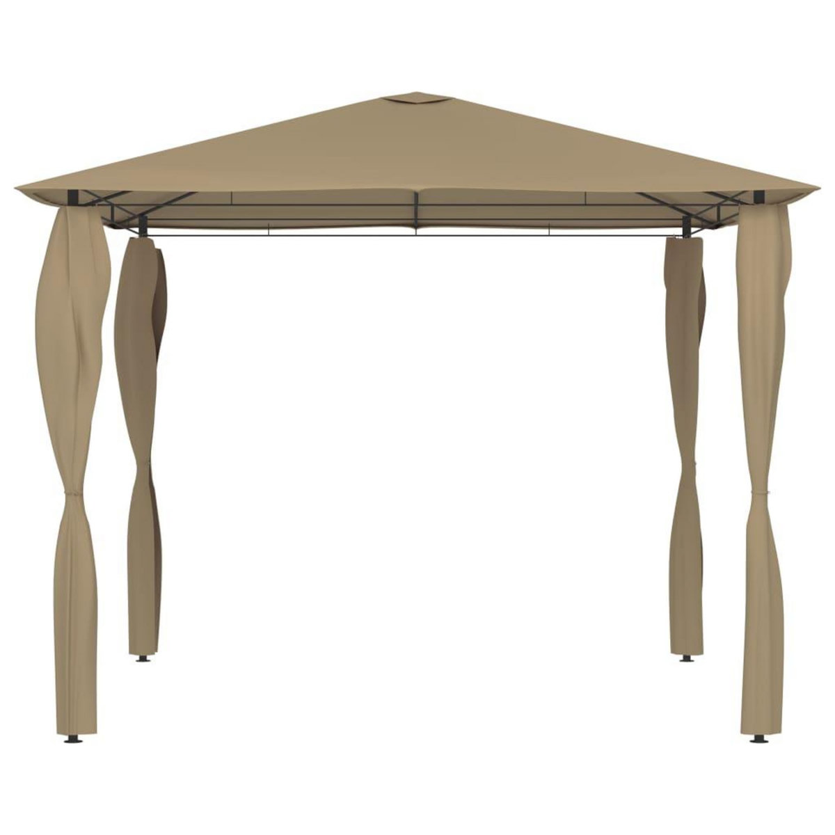 VIDAXL Belvedere avec revetement de poteaux 3x3x2,6 m Taupe 160 g/m²