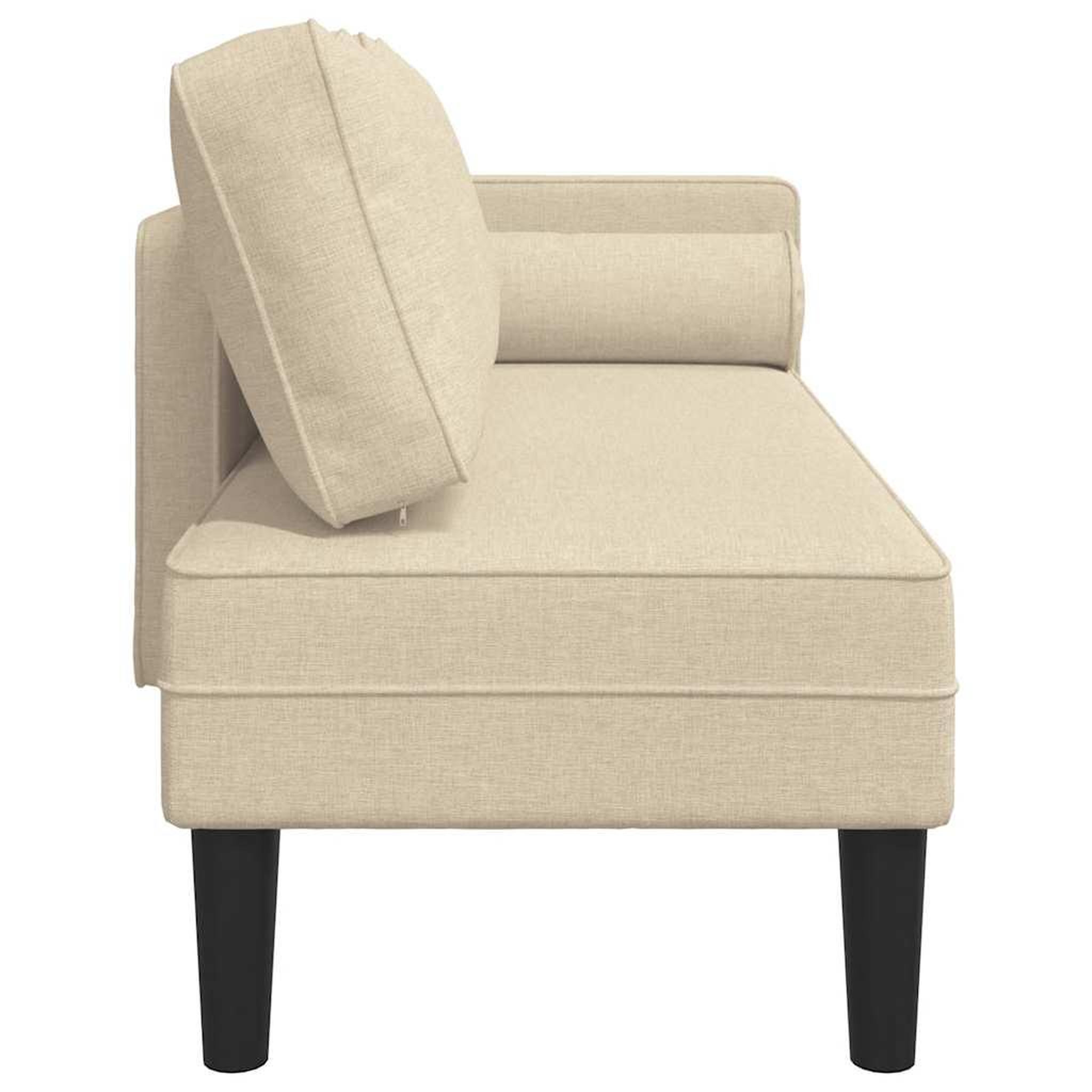 Voir la diapositive 4 : VIDAXL Chaise longue avec coussins creme tissu
