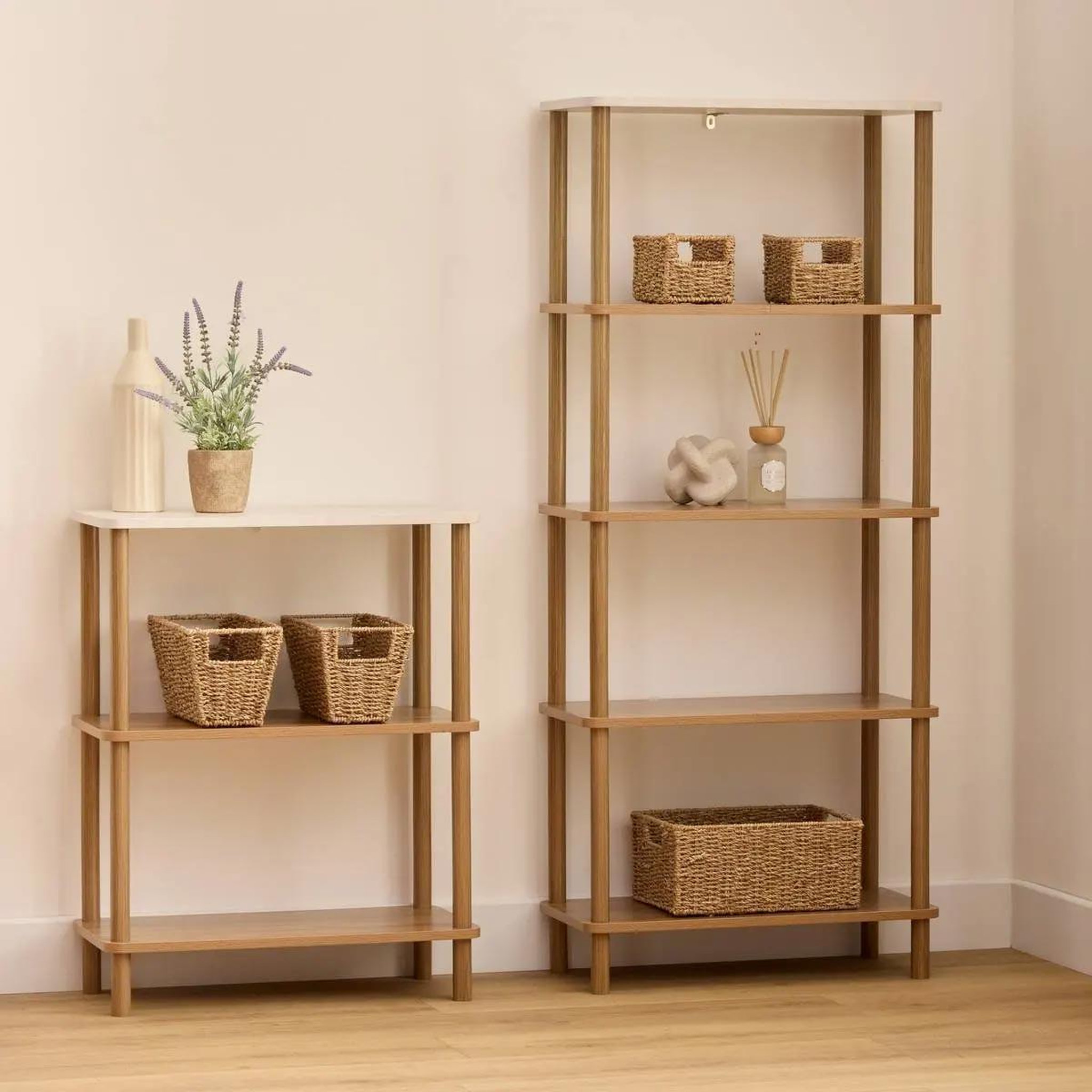 Voir la diapositive 3 : FIVE Étagère 5 niveaux design  côme  141cm marron
