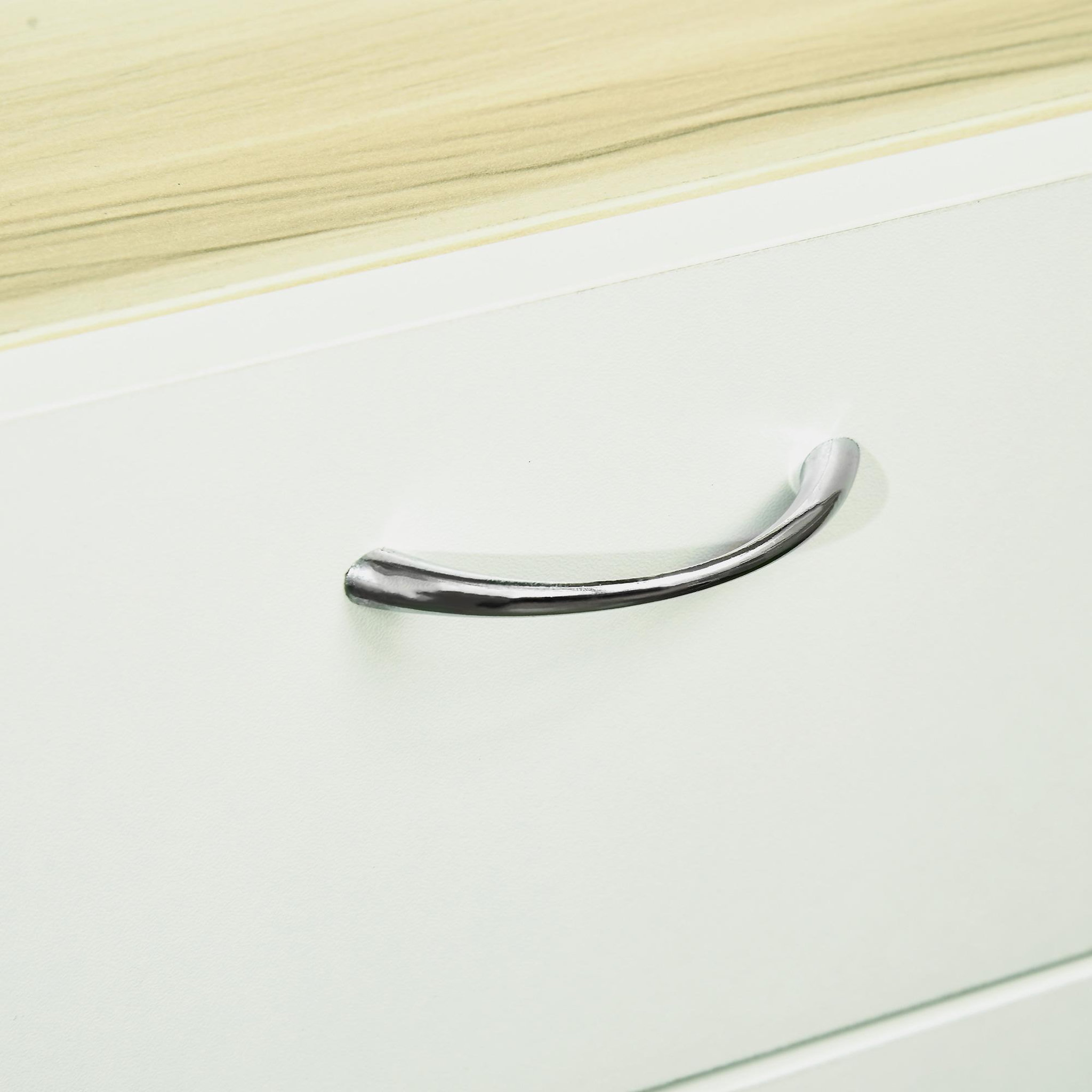 Voir la diapositive 4 : HOMCOM HOMCOM Armoire de cuisine contemporaine rangement- buffet haut - 5 portes, 1 tiroir, 3 niches - 102 x 48 x 180 cm