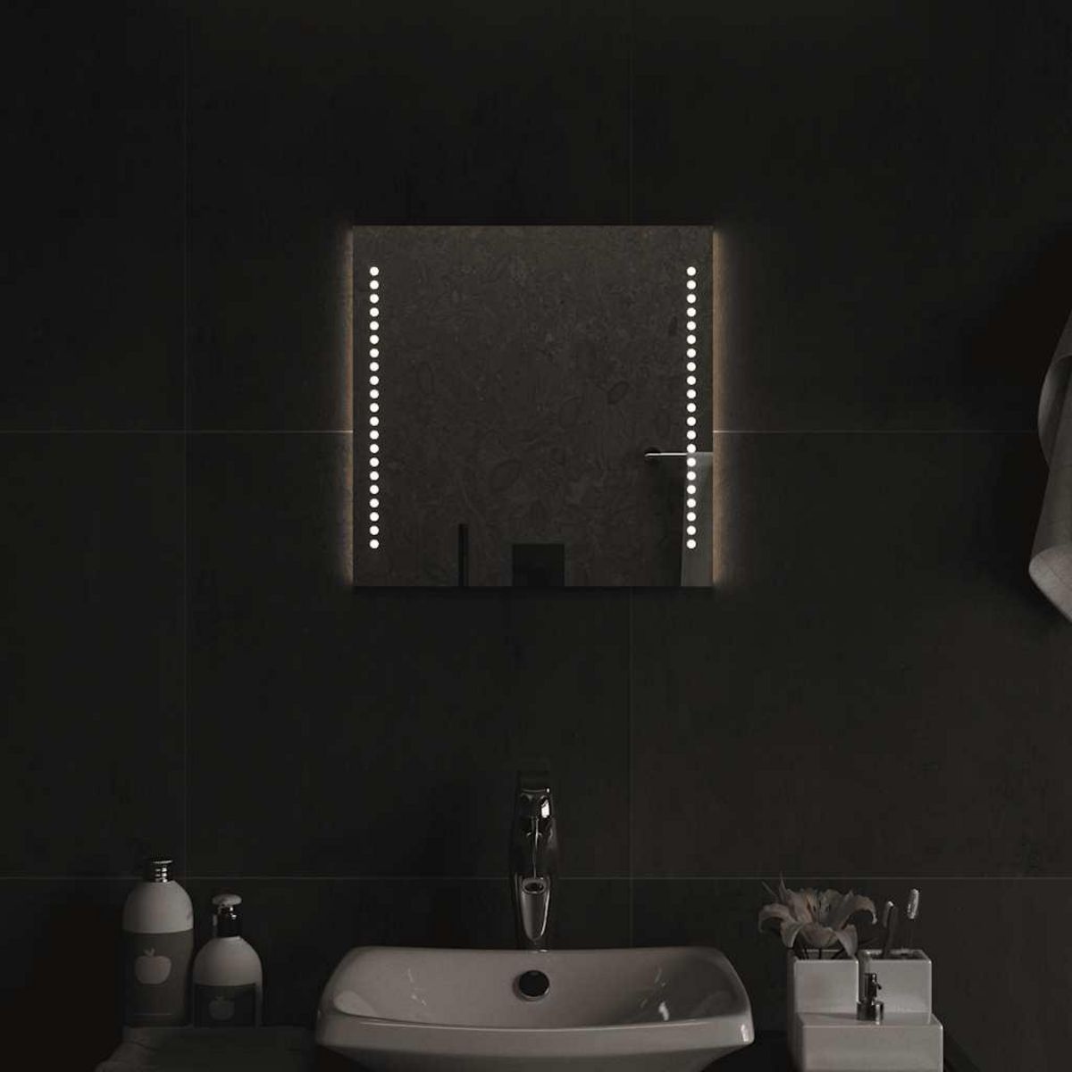 VIDAXL Miroir de salle de bain a LED 40x40 cm