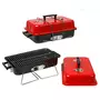 MARKET24 Barbecue Portable 43 x 25 x 23 cm Rouge/Noir