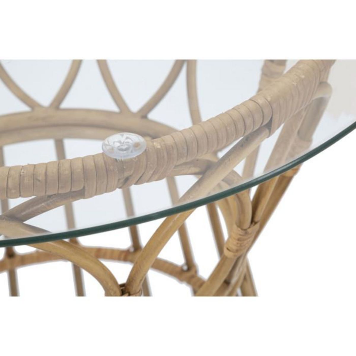 Paris Prix Table d'Appoint en Verre  Panama  50cm Naturel