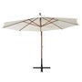 Voir la diapositive 3 : VIDAXL Parasol suspendu avec poteau en bois 350 cm blanc